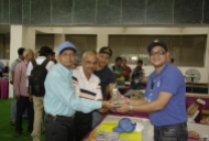SWL Sumit receiving Momento from OM Jayant (VU2JAU)